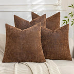 Set of 4 Soft Textured Decorative Throw Pillow Covers 18x18 Inch Cozy Farmhouse by Cozoomy