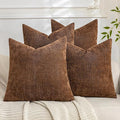 Set of 4 Soft Textured Decorative Throw Pillow Covers 22x22 Inch Cozy Farmhouse by Cozoomy
