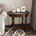 PADMA HOUSE Traditional Solid Wood Oval End Table by PADMAHOUSE