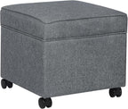 Adeco 17.5" Square Fabric Ottoman by Adeco