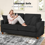 70in Corduroy Couch, Kidirect Sofa No Tool Assembly, Comfy Couches - Image 8