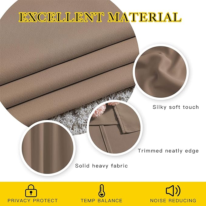NICETOWN Blackout Window Curtains 63 inch Length - Image 4