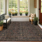 Dark Brown Washable 5x7 Area Rugs by HazoHaus