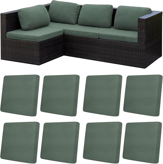 8Pcs Patio Cushion Covers, Outdoor Stretch Cushion Covers, Washable | Stretch by Unknown