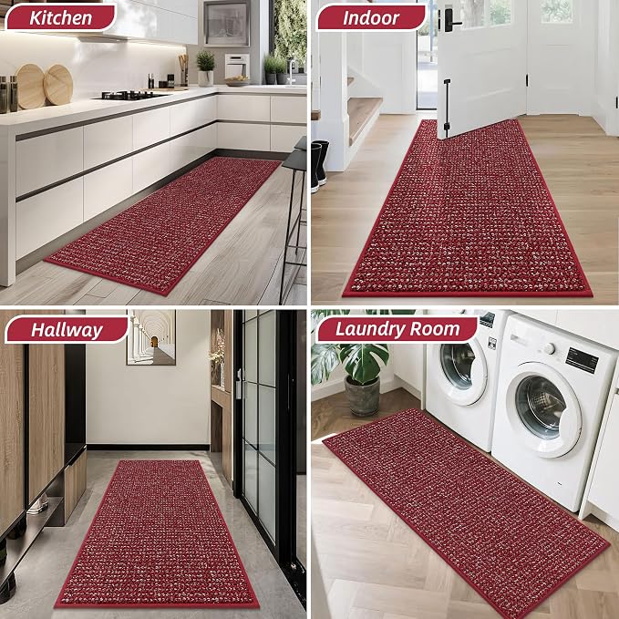 BEQHAUSE Dirt Trapper Door Mat 24" x 60", Non-Slip Washable Doormats, Low - Image 8