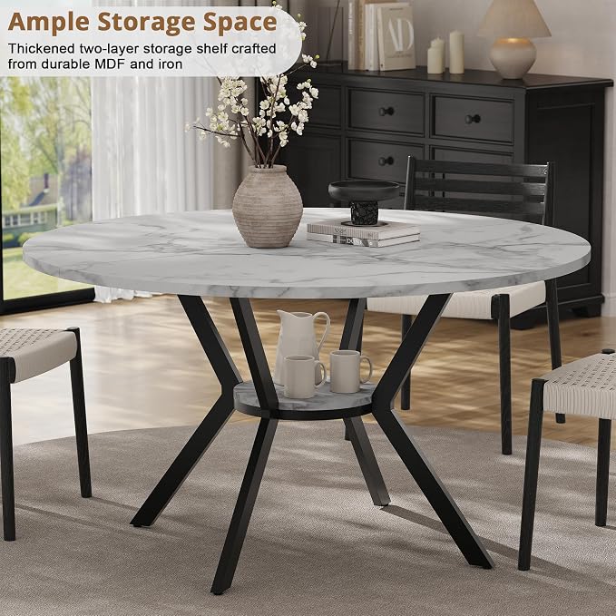 42" Round Dining Table for 2-4, Modern Kitchen Table - Image 3