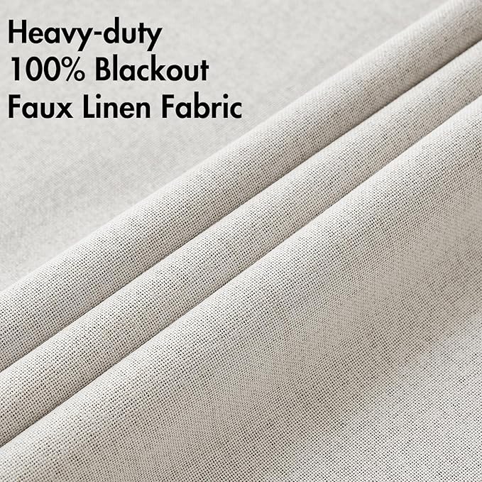 MIULEE 100% Blackout Linen Curtains - Image 5