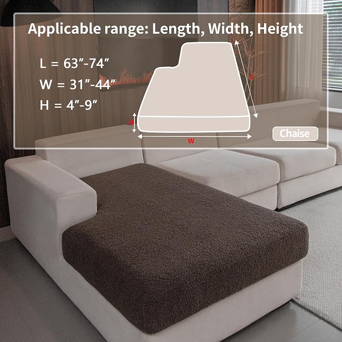 OHSIO Couch Cushion Covers for Sectional Sofa, Stretch Soft Sofa Slipcovers - Image 2