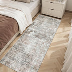Soalmost Abstratc Runner Rug 2x5 Washable Kitchen Entry Runners Pink/Grey | by Soalmost
