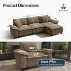 HERA'S HOUSE 124" Modular Sectional Sofa, Oversized L Shaped Couches - Image 2