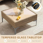 5-Piece Patio Furniture Set, Outdoor Wicker Sectional Sofa - Image 6