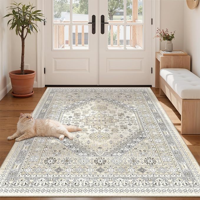 4x6 Area Rug for Entryway, Washable Kitchen Rug, Living Room, Dining Room - Image 4