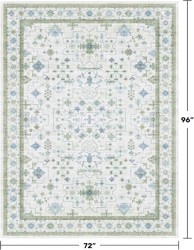Cream Oushak 6x8 Bedroom Rug - Image 2