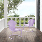 Crosley Furniture Tulip 2-Piece Outdoor Chair Set, Vintage Retro Metal Patio - Image 2