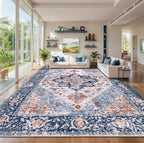 SERISSA 10x12 Washable Non Slip Boho Area Rug by SERISSAHomeDecorCollection