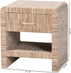 Bali & pari Callan Bohemian Woven Natural Grasscloth 1-Drawer Nightstand - Image 3