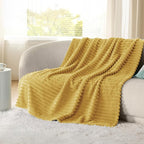 Bedsure Soft Twin Blanket for Bed Decor Gifts Yellow 60"x80" | Birthday Gifts - Image 3