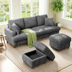 Kidirect 87in U Shaped Couch, Modular Sofa No Tool Assembly, Comfy Sectional by Kidirect