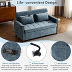 3 in 1 Convertible Sleeper Sofa Bed, 56.9" Small Pull Out Couch Bed - Image 7