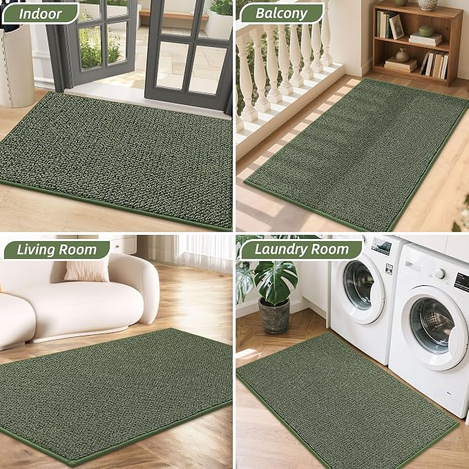 BEQHAUSE Dirt Trapper Door Mat 24" x 36", Non-Slip Washable Doormats, Low - Image 8