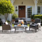 ovios 4-Piece Patio Furniture Set, Outdoor Wicker Sofa by OVIOS