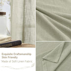 Linen Curtains for Living Room 84 Inch Length, Bronze Grommet Light Filtering - Image 7
