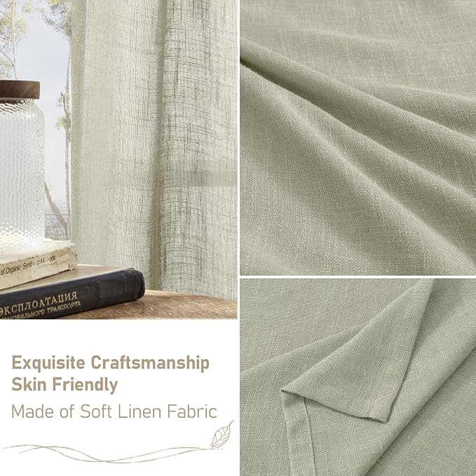 Sheer Linen Curtains 63 Inch Length - Image 7