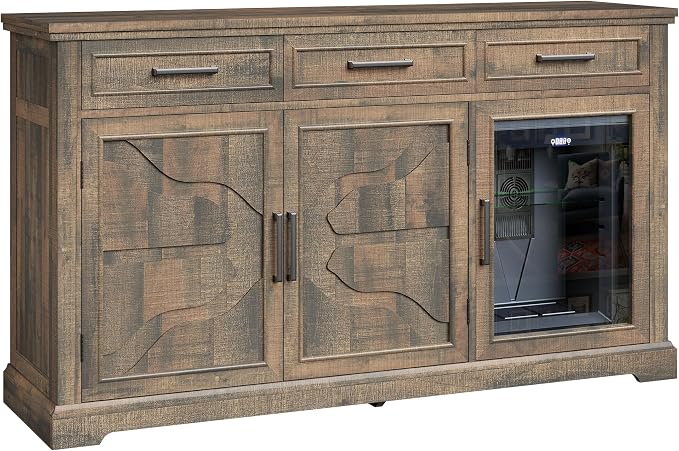 LUXOAK 60" Farmhouse Coffee Bar Cabinet - Image 9