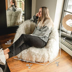 Big Joe Milano Bean Bag Chair, Ivory Shag Fur, Soft Faux Fur, 2.5 feet - Image 3