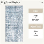 Soalmost Abstract Runner Rug 3x6 Hallway Kitchen Rugs Non-Slip, Foldable - Image 5