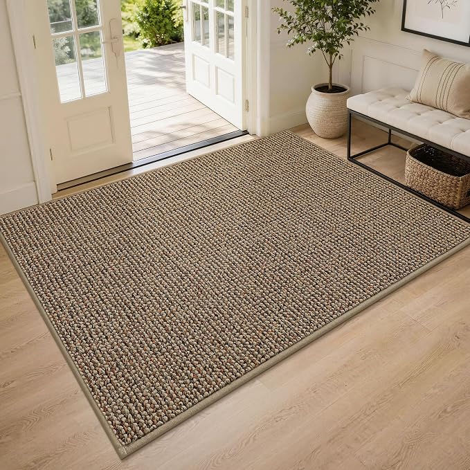 BEQHAUSE Dirt Trapper Door Mat 48" x 72", Non-Slip Washable Doormats, Low by BEQHAUSE