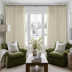 Extra Wide Pinch Pleat 100 x 90 Inch Linen Semi Sheer Curtains 1 Panel | - Image 8