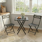 GarveeLife 3 Piece Outdoor Bistro Set, All Metal Patio Table and Chairs Set - Image 5