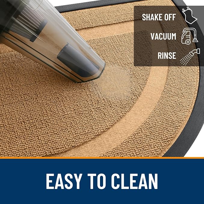 OLANLY Half Circle Front Door Mat Outside 47x23 All-Season Rubber Doormat | - Image 5