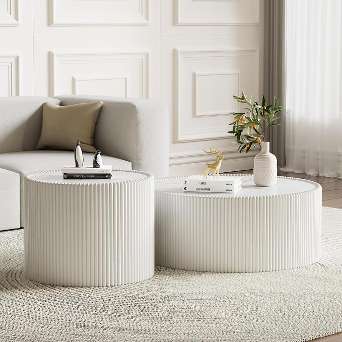 Round Marble End Table, 17.72" White Small Side Table - Image 5
