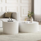 Round Marble End Table, 17.72" White Small Side Table - Image 5
