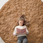 OLANLY Khaki Round Rugs for Bedroom by OLANLY
