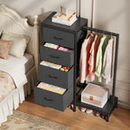 HIGDBFE Dresser with Hanging Rack, 4 Drawers Small Closet - Image 6