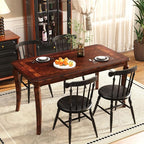 59”Farmhouse Dining Table with Carved Legs, Rectangular Kitchen Table - Image 3