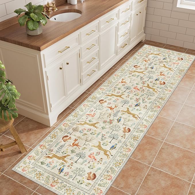 DUKINO 2x10 Kitchen Runner Rug, Soft Non Slip Animal Washable Rug, Non-Shedding - Image 3
