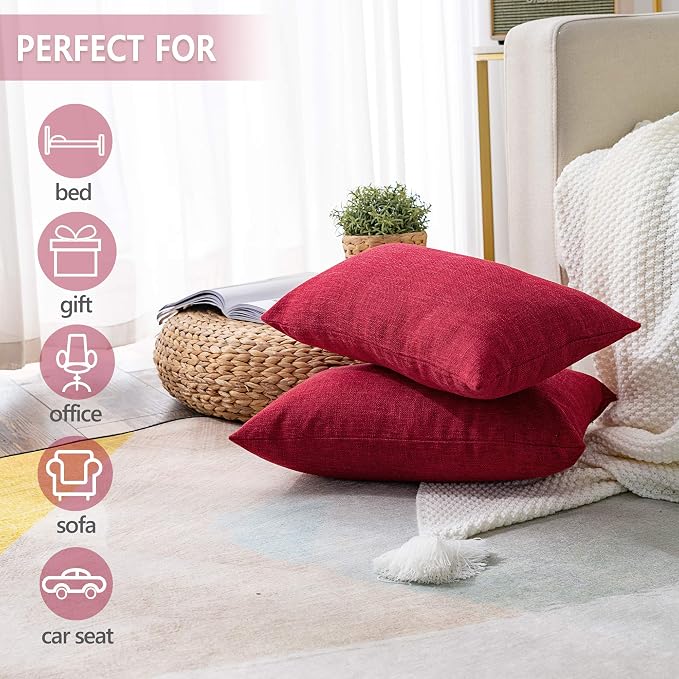 Stellhome Christmas Decorative Rectangle Linen Throw Pillow Covers Solid - Image 4