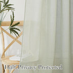 RYB HOME Linen Semi Sheer Kitchen Curtains Over Sink 36 inches Length | Light - Image 6