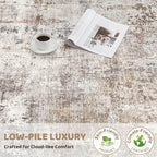 UERMEI Square Area Rugs : Washable 5x5 Neutral Modern Abstract Carpet - Image 8