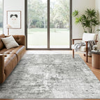 Soalmost Abstract Area Rug 6x9 for Living Room Washable Rugs Gray/White | - Image 2