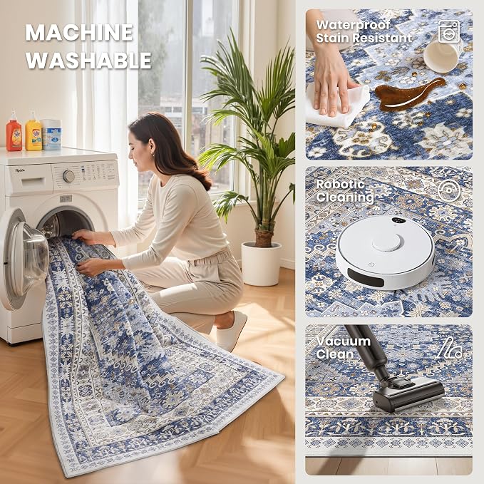 2x12 Runner Rug Non Slip, Washable Hallway Runner Rug, Laundry Room, Soft - Image 6
