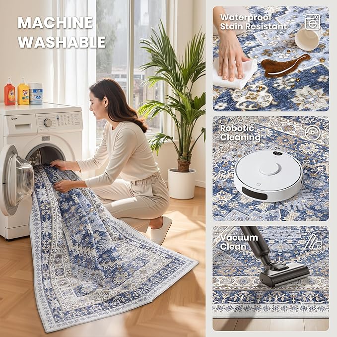 2x4 Rug Runners for Hallways Non Slip, Nursery Room, Soft Runner Rug, Stain - Image 6