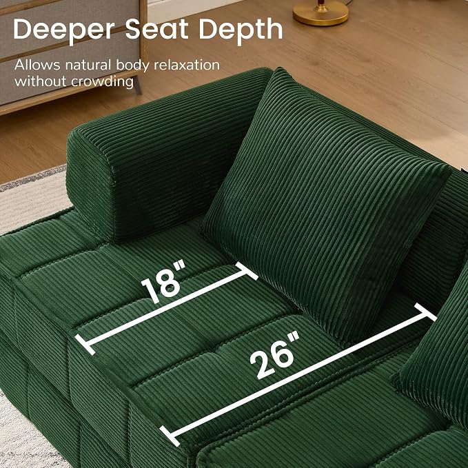 Korser Folding Convertible Sofa Bed, Corduroy Upholstered Boneless Couch - Image 7