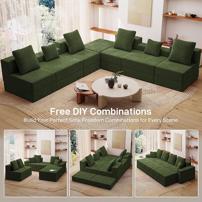 Living&Giving 128" U-Shaped Cloud Sectional Couch - Image 5