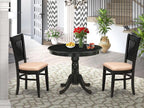 East West Furniture ANVA3-BLK-C 3 Piece Modern Dining Table Set Contains a - Image 2