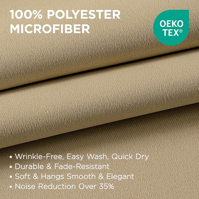 Joydeco Long Blackout Curtains for Bedroom & Living Room 120 Inch 2 Panels | - Image 2